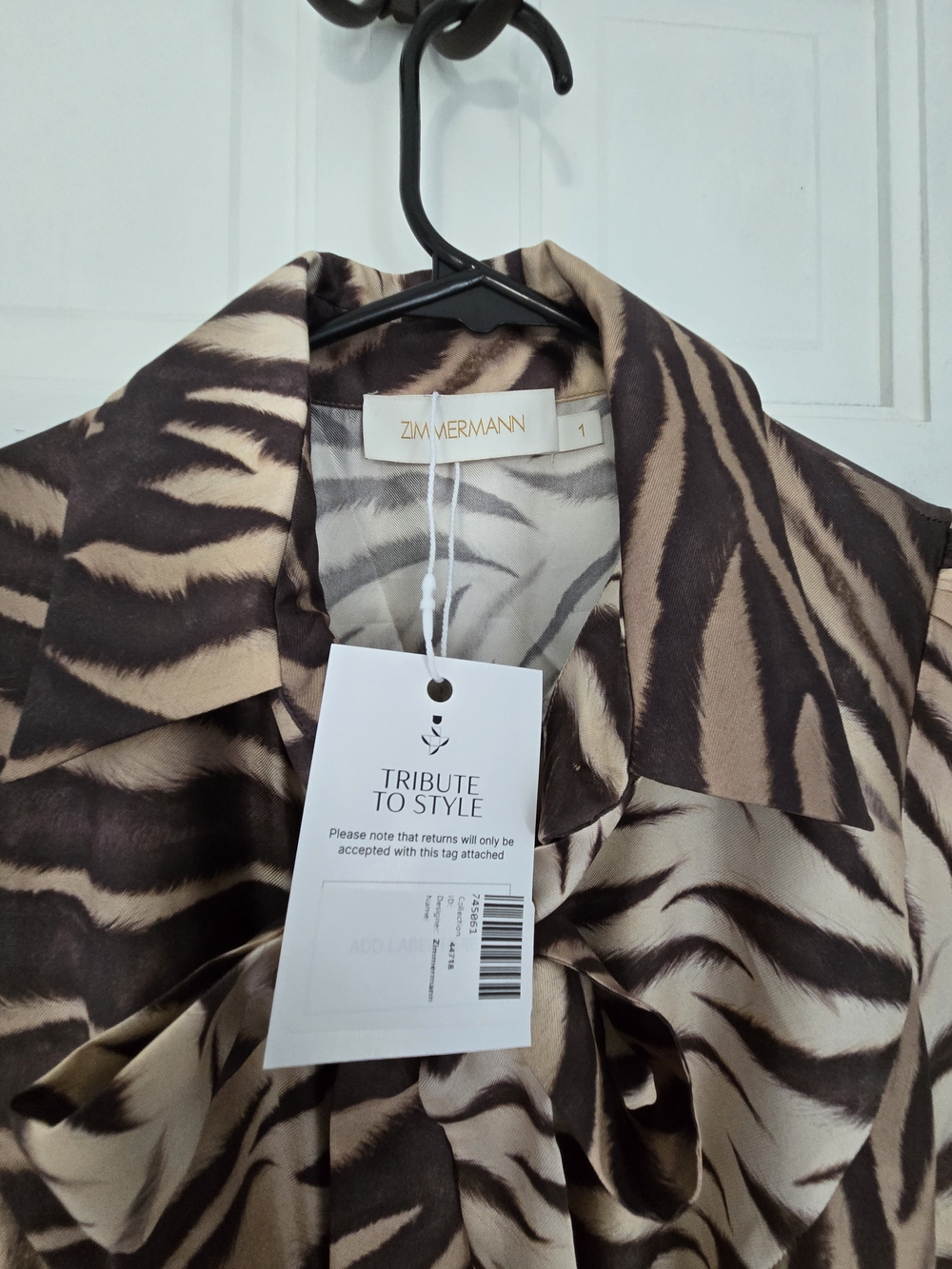 Zimmermann Zebra-Print in Beige-Pink and Black - US Size 6 - Picture 3 of 8